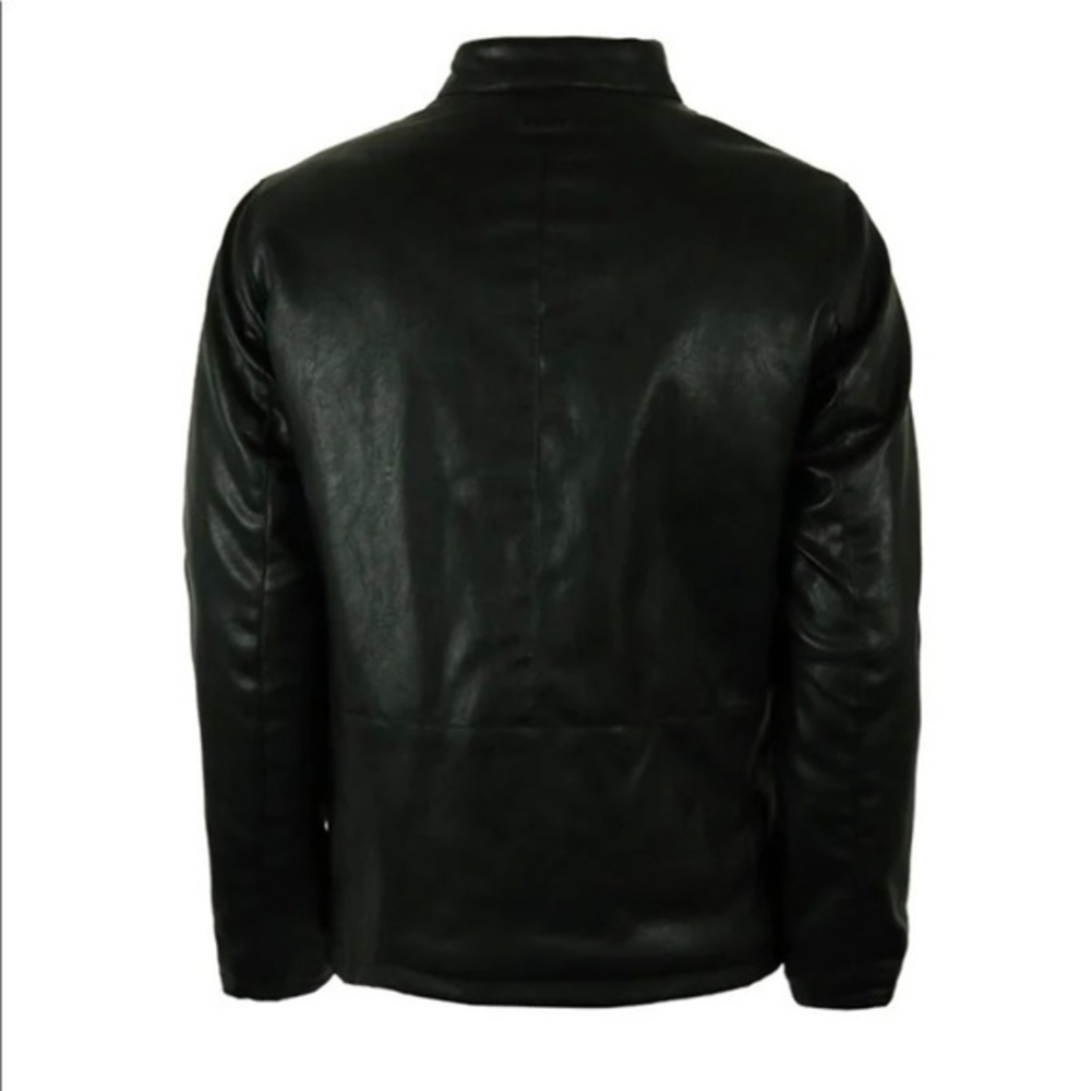NWT DKNY Faux Leather Stand Collar Jacket - Picture 4 of 5